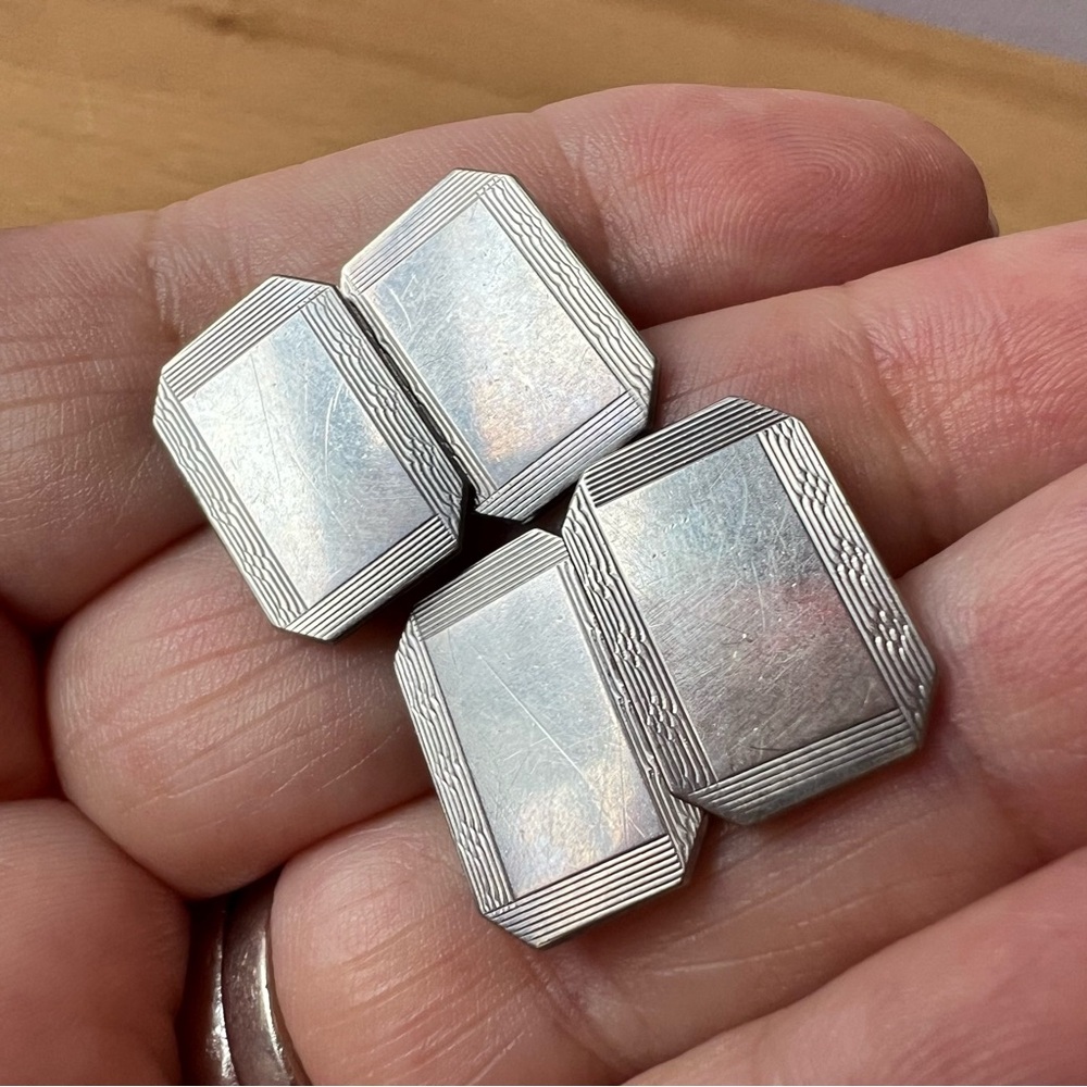 HENRY GRIFFITH & SONS ANTIQUE ENGLISH STERLING SILVER CUFFLINKS HALLMARKED
